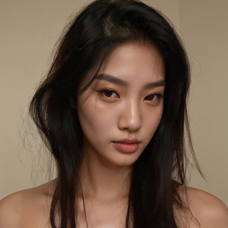 curvy Asian woman with long black hair and no shirt, linda jovem coreana, linda mulher sul-coreana, linda jovem coreana, young lovely korean face, Heonhwa Choe, jaeyeon nam, coreana, Asian face, young cute wan Asian face, taejune kim, Korean facial features, a young Asian woman, 2 modelo feminino de 4 anos