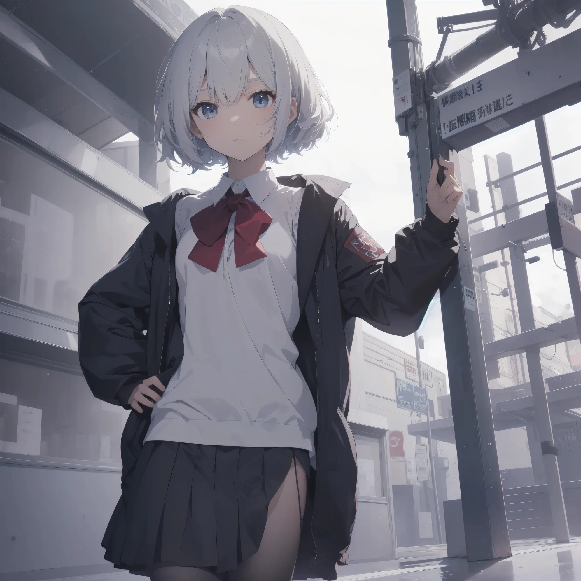 ultra-absurdres-Top quality by artist God, ultra-detailed, high resolution, anime moe artstyle, best anime 8k konachan wallpaper, pixiv contest winner, pool:2810, perfect anatomy,break, 1girl, (Please draw a girl walking sleepily to school alone. )break,(Solo,little female, 13-year-old:1.3),Full limbs, complete fingers,a junior high school student, (very short hair), short cut, flat chest, , small butt, small black eyes, beautiful detailed eyes, well-proportioned iris and pupils, expressive eyes, highres detailed hair, soft expression, salor school_uniform, sailor collar, serahuku, bow, pleated skirt,(Detailed Lighting), (Detailed background), in the School commute route. break,super detailed skin, Best cinematic lighting powered by famous artist, 8k,beauty illustration,photoshop_(medium),very aesthetic,break,((artist:nyantcha )), artist:clamp ,artist:carnelian ,artist:kantoku ,
