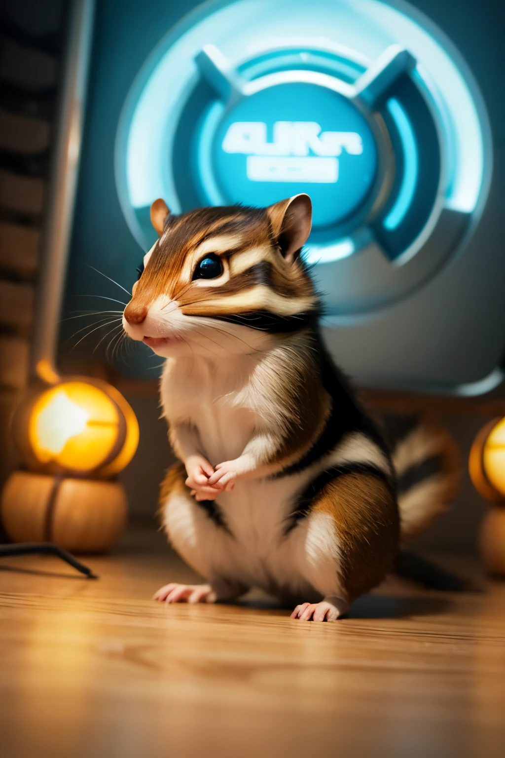 Chipmunk、cyber-、mechanical、cute、3D illustration