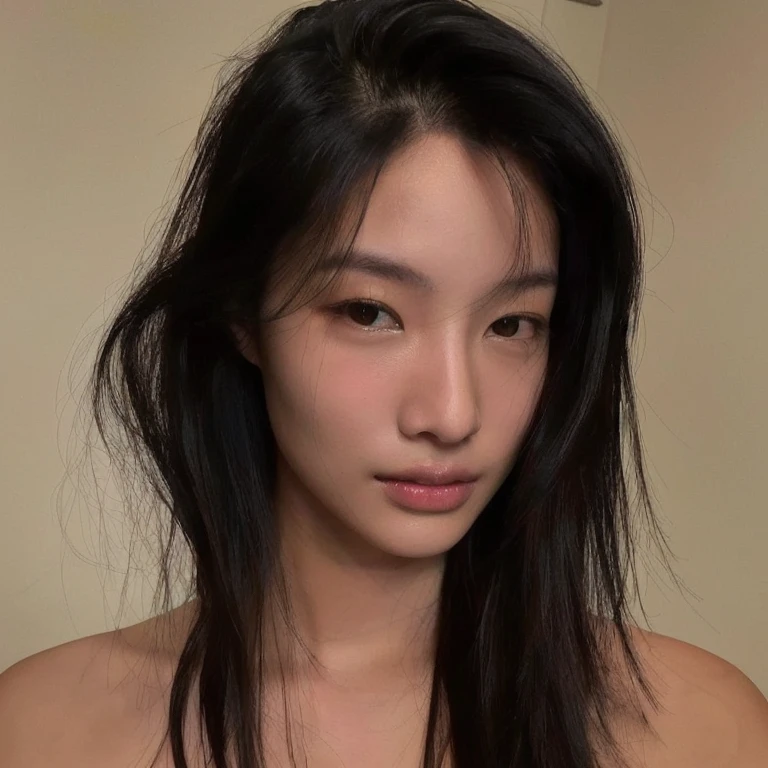 Instagram photo of a Chinese-Canadian, Long, silky black hair, almond-shaped eyes, expressive, dark eyelashes, oval face, high cheekbones, porcelain complexion, rosy lips