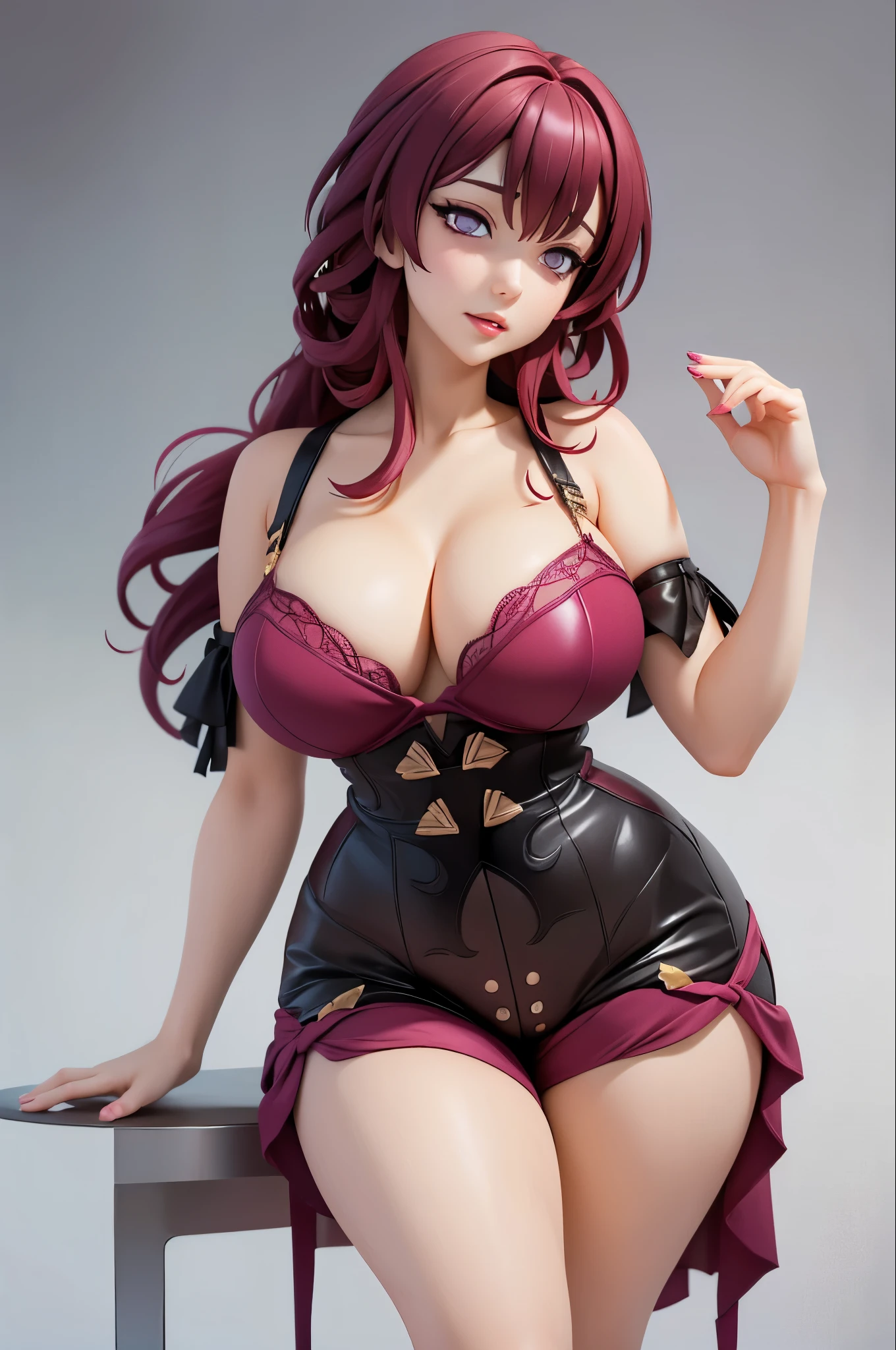 (Kafka ) (Honkai:StarRail)(masterpiece), (curvy anime mom), (ultra detailed), (white background) Kafka beautiful, UHD, HDR, Kafka 8k, intricate and beautiful, a beautiful mature woman, low angle, A beautiful anime woman, red wine-colored hair Kafka,beautiful eyes, lingerie, curvy body, looking at the viewer, shy, red face, Kafkastyle, Kafkaface, Kafkahair, Kafka, beautiful hands, beautiful feet, nude, sexy body, seduction, ecchi