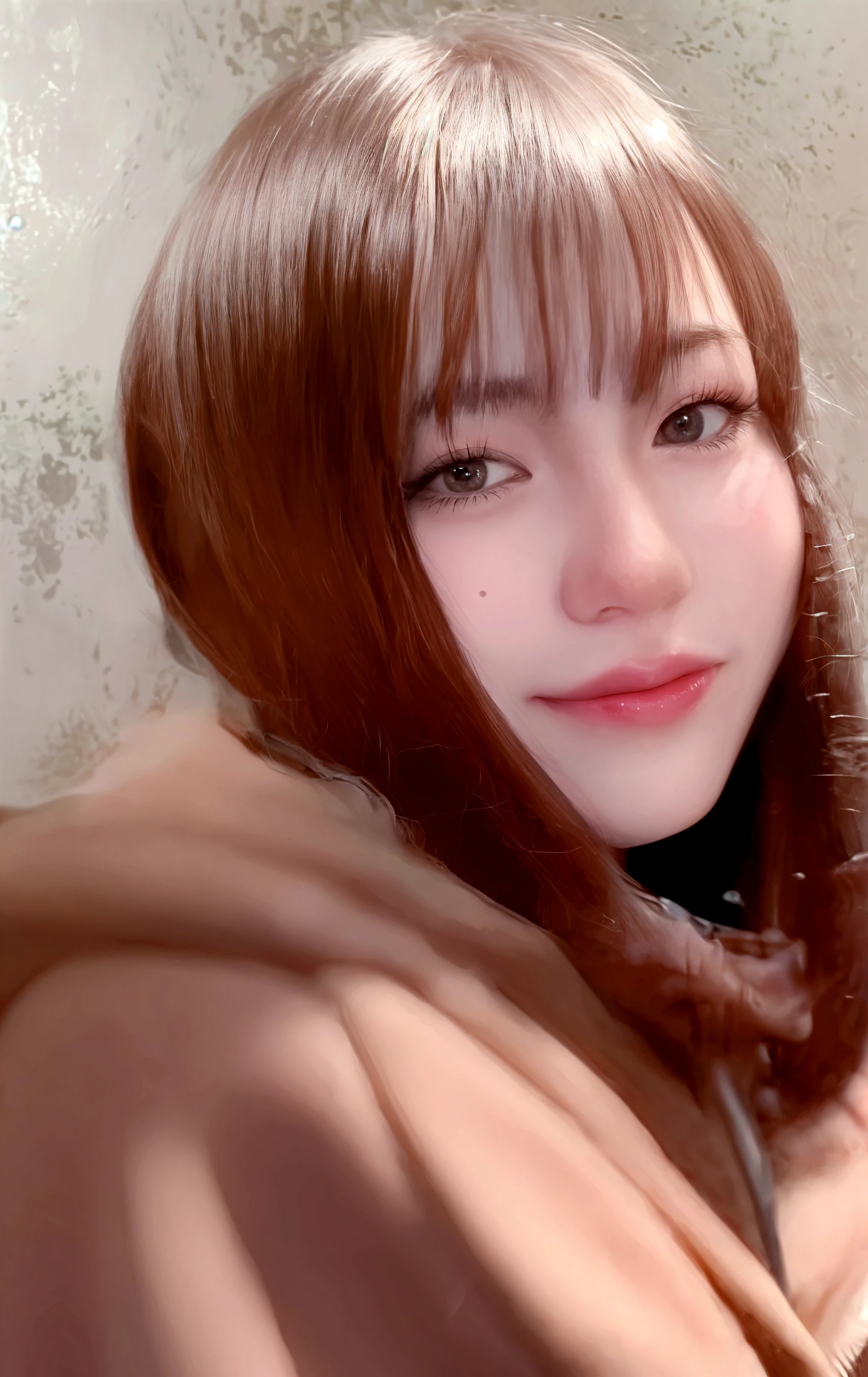 Oriental girl, long hair, beautiful smile, in a siberpunk landscape --auto --s2