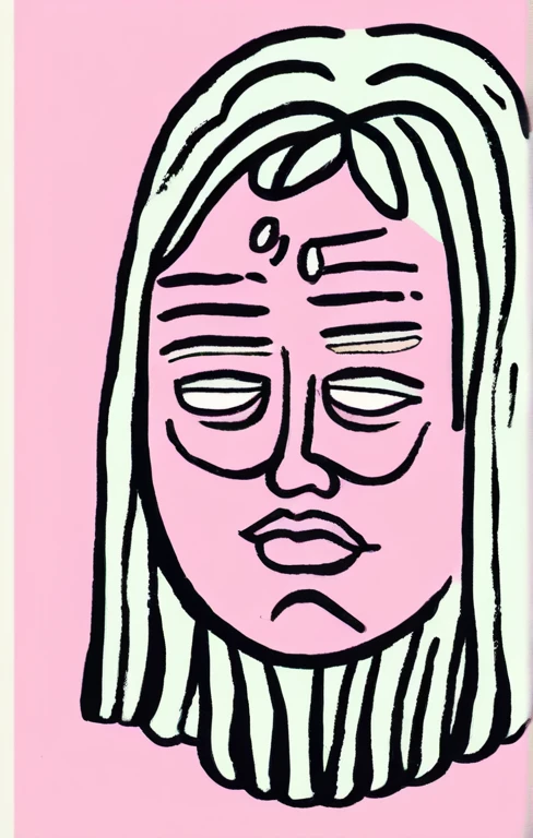 pastel-hued ponke, Graffiti Comic, a tattoo of a girl's face with ponke face paint, cinco de mayo, masterpiece, best quality