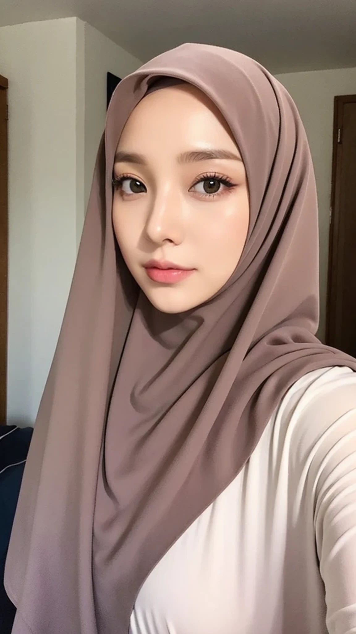 Beautuful Women、hijab, indonesian, a room、selfee、White Room、cute face、Vanrak Ayyans appears、1 girl, stylish