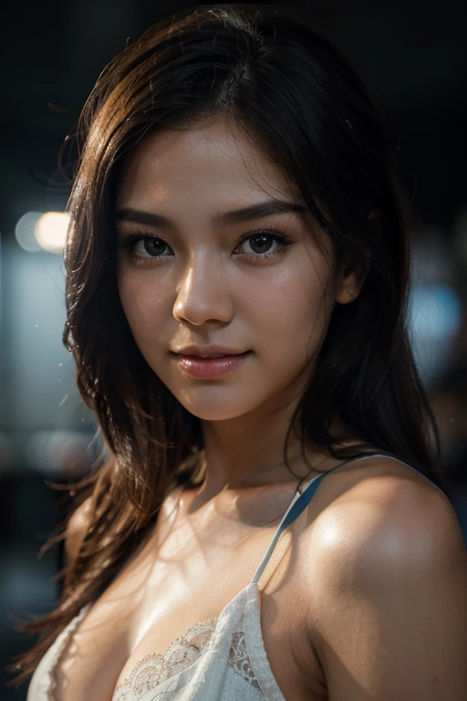 8k, best quality, masterpiece, realistic, ultra detail, photo realistic, hyper realistic, smoother lighting, increase cinematic lighting quality, realistic lighting, backlighting, brightening light, Increase quality, best quality real texture skin,
close-up, slender, cute face, smile, beautiful details eyes, 19years old korean, pretty, Drill hair with electric blue color, hood,
