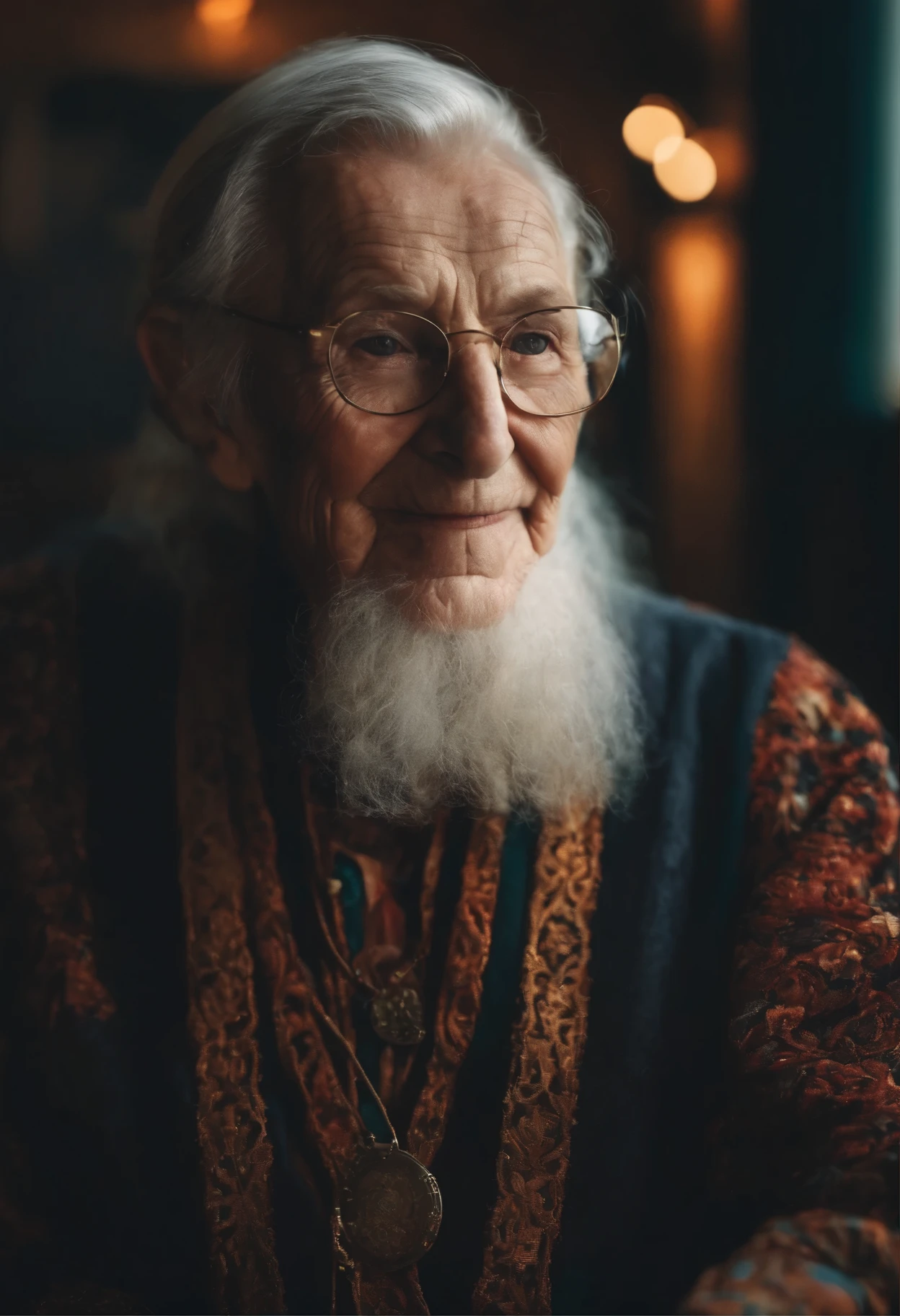 Elderly person posing as a to attract minors through the internet with the face of a and evil