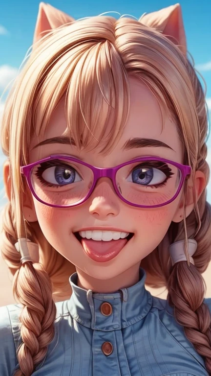 Face close-up、Wink、smile