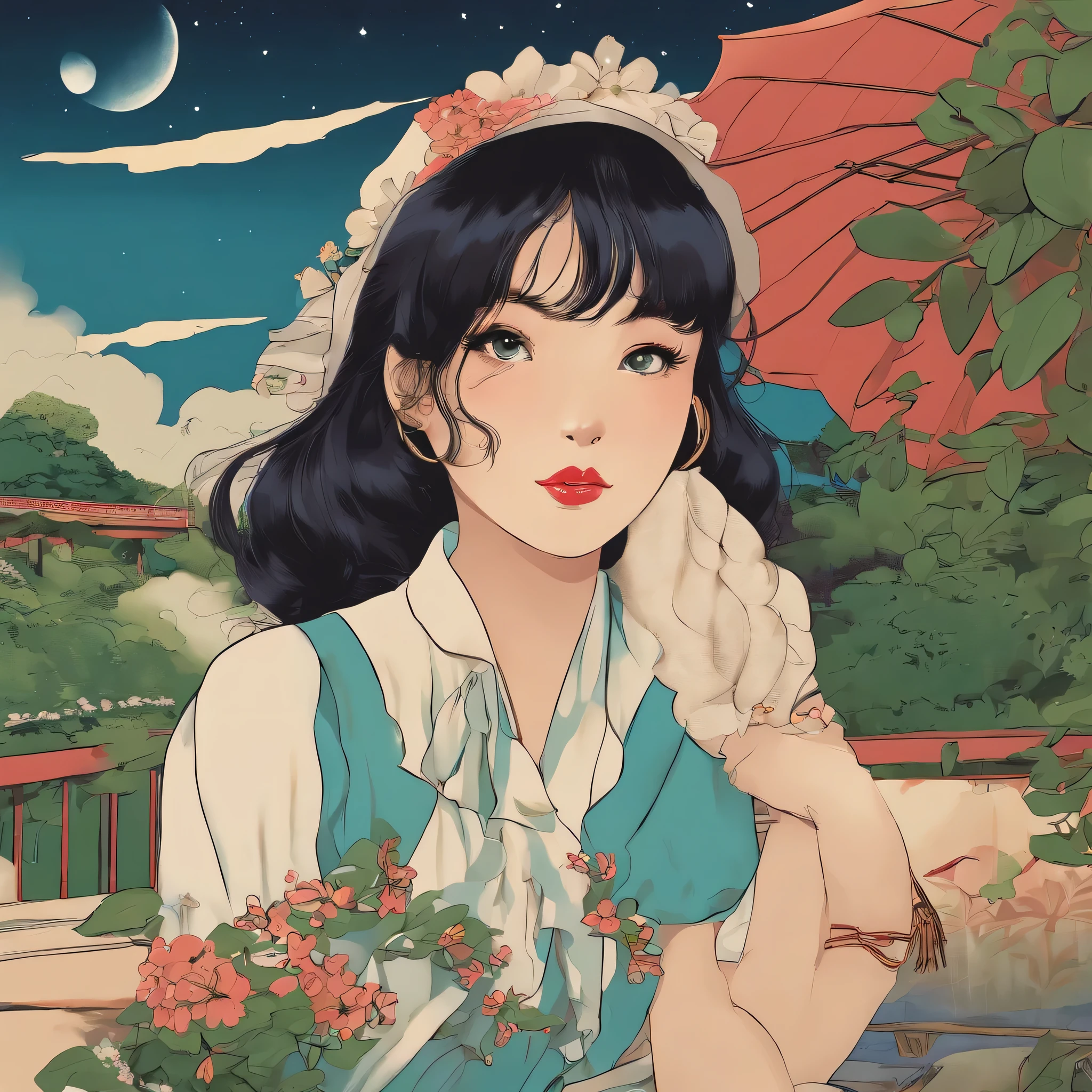 Album Art Lo-Fi Vintage Girl Manga japonais Nostalgie Citipop
