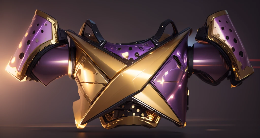 The color changes to gold and purple,Some gold and purple(Ensure its layering and armor texture,There are a lot of mechanical textures,Gold as the main color,Purple as a secondary hue)
