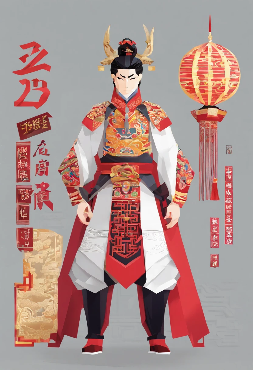 Ancient Chinese man in armor、Clever man、Looking into the camera、His hair is in a bun、Only one topknot、Black Hair、Stand and pose、Pixel art、(masterpiece, highest quality, highest quality), pixel,pixel art,whole body,Characters in Romance of the Three Kingdoms、Transform、Short Deformation、The head is decorated with white embroidery...、Handsome man in trousers
