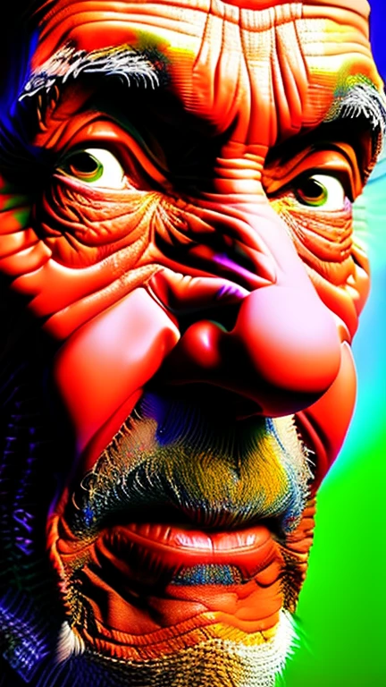 a funny old man, close-up of face, grimacing expression, detailed facial features, expressive emotions, detailed wrinkles, high contrast lighting, dramatic shadows, vibrant colors, intricate textures, photorealistic, 8k, hyperrealistic, masterpiece, digital painting, cinematic lighting