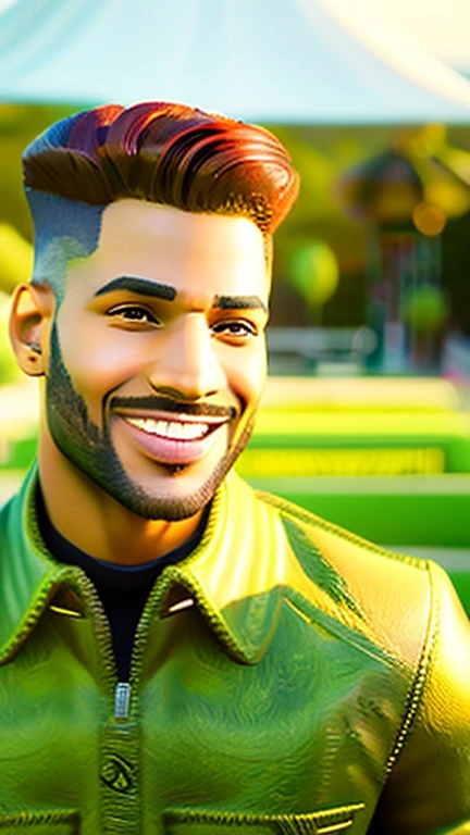 a handsome young man, close-up of face, cheerful expression, beautiful detailed eyes, beautiful detailed lips, extremely detailed eyes and face, long eyelashes, warm light, golden hour lighting, cinematic lighting, ambient occlusion, high quality, 8k, photorealistic, hyper detailed, masterpiece, cinematic, portrait, vibrant colors, natural lighting