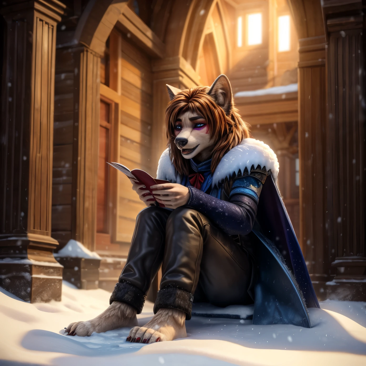 (((Barefoot furry character, full body, cinematic setting, furry male, plantigrade)))
God I miss you like hell
I was wrong I can tell
For (((the heart can be blind and frozen)))
Now I live with the pain
Every night, every day
As I read those letters you wrote me
How I long for the time
When your lips would kiss mine
And the promise was still unbroken
I will wait for tomorrow
That may never come
I will wait in the name of love
BREAK, winter, snow, intricate details, highly detailed, extreme detail, octane render, fine art, best quality, highres, (detailed face:1.5), ((full_body)), UHD, (((perfect hands))), low light