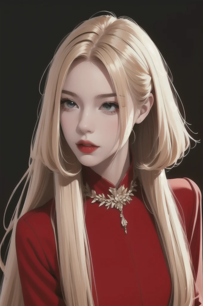 masterpiece,best quality,1male,solo,, blonde long hair, red shirt, long black tie, high quality, masterpiece,super detailed, high resolution