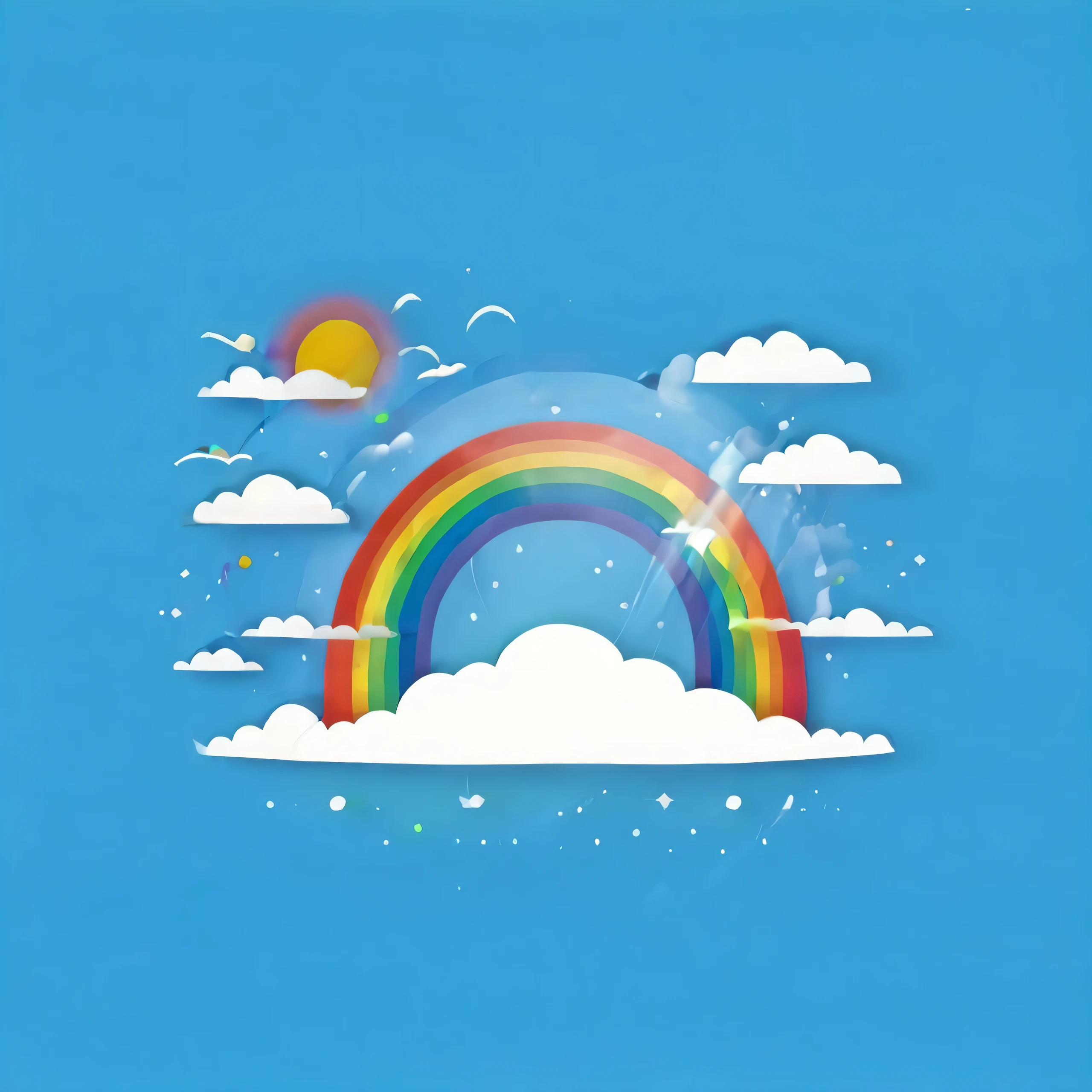 high quality logo,rainbow,Light-colored,With clouds