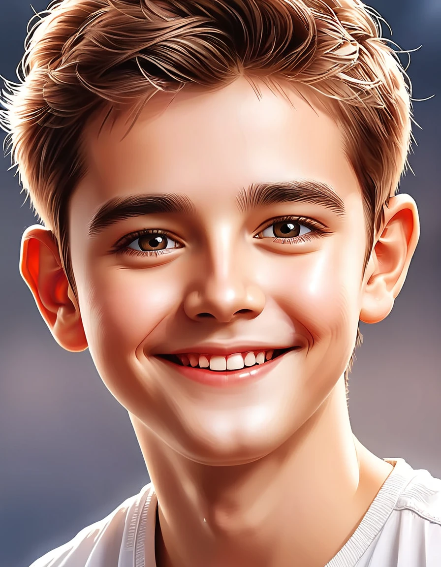 (primerisimo primer plano de rostro:1.5), (mejor calidad, 4k, 8K, high resolution, obra maestra: 1.2), ultra detallada, (realista, fotorrealista, fotorrealista: 1.37), boy with beautiful smile:1.4, Stunning artistic and hyper-realistic HD, imagen de 8k