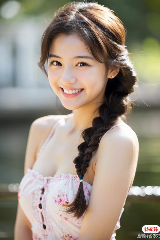 (8k、RAW Photos、highest quality、masterpiece:1.2)、(Realistic、Realistic:1.37)、Very detailed、超A high resolution、1 girl、View your audience、Beautifully detailed face、Laughter、narrow、(Slim waist) :1.3)、beautifully detailed skin、Skin Texture、Floating Hair、Professional Lighting、Human whole body、Shortcuts、Braided Hairstyles、Bob Hair、E Cup、smile、20-year-old、Baby Face、子供っぽいsmile、Sappin'''、Moisturizing lips、Pale pink lips、Braided Hairstyles、Umbilical cord prolapse、D cup breasts、Cleavage、naked、Bedroom、Browsing Caution