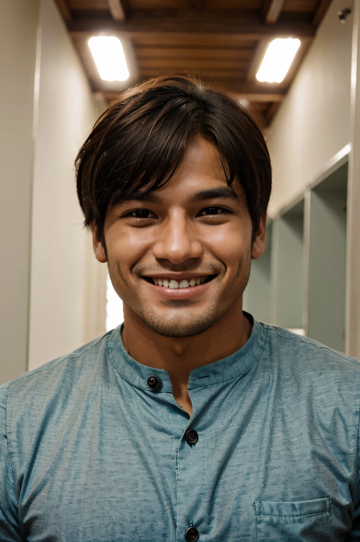 um homem bonito forte sorridente