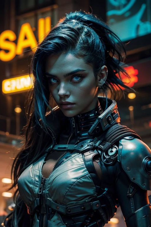 ((hyper realism)), photo realism , emmanorts as solo 1 girl cyberpunk, in cyberpunk atmosphere