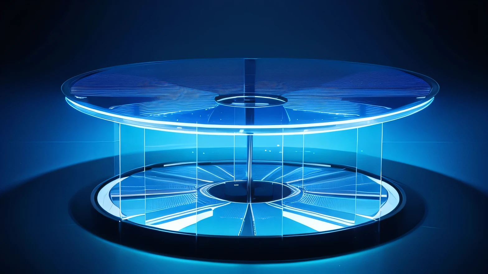 technology blue future technology digital future lighting scene business background ,Background abstract transparent glass frame composed of lights,Square Stage,abstract、Gorgeous lighting。geometry,Round stage