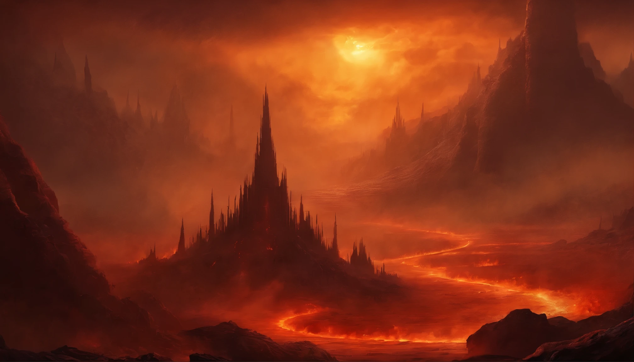 , Hell sight, The bottom of hell, Hell doomsday landscape!!!!!, Mustafar, Hellish ruins, ! Apocalyptic landscape!!，The Art of Dark Sun, Door of hell, Door of hell, World of Warcraft Art, Jungle Invasion