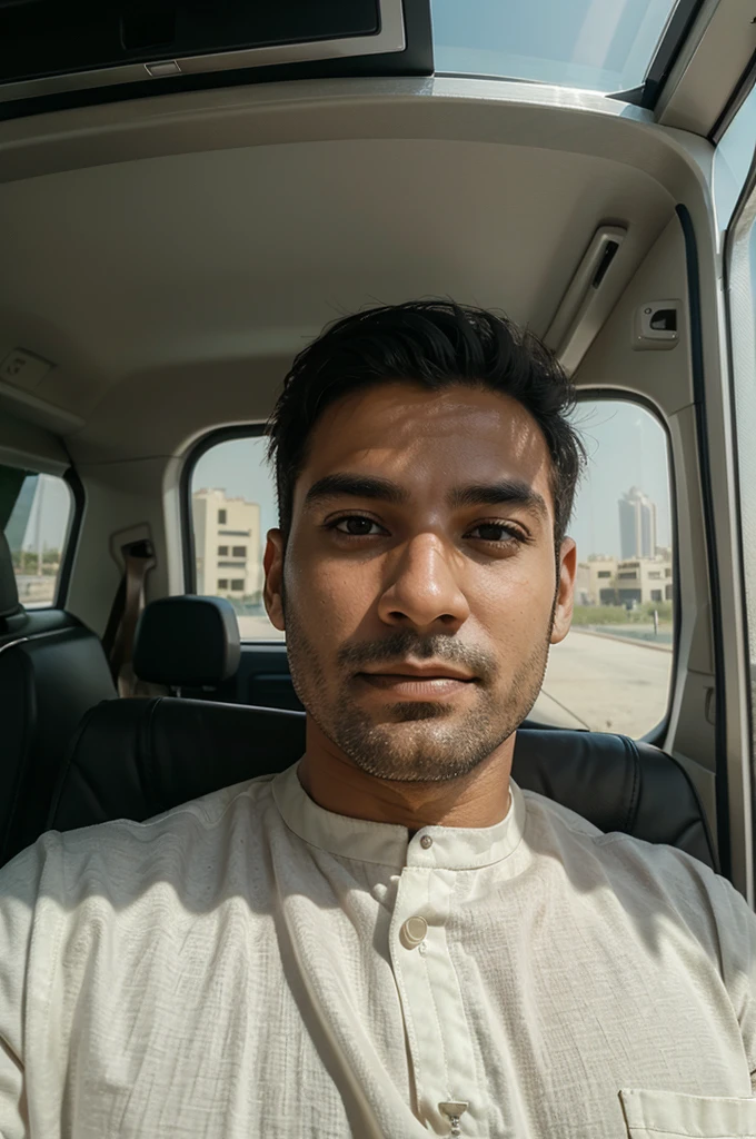 Me mostre um homem viajando em Dubai