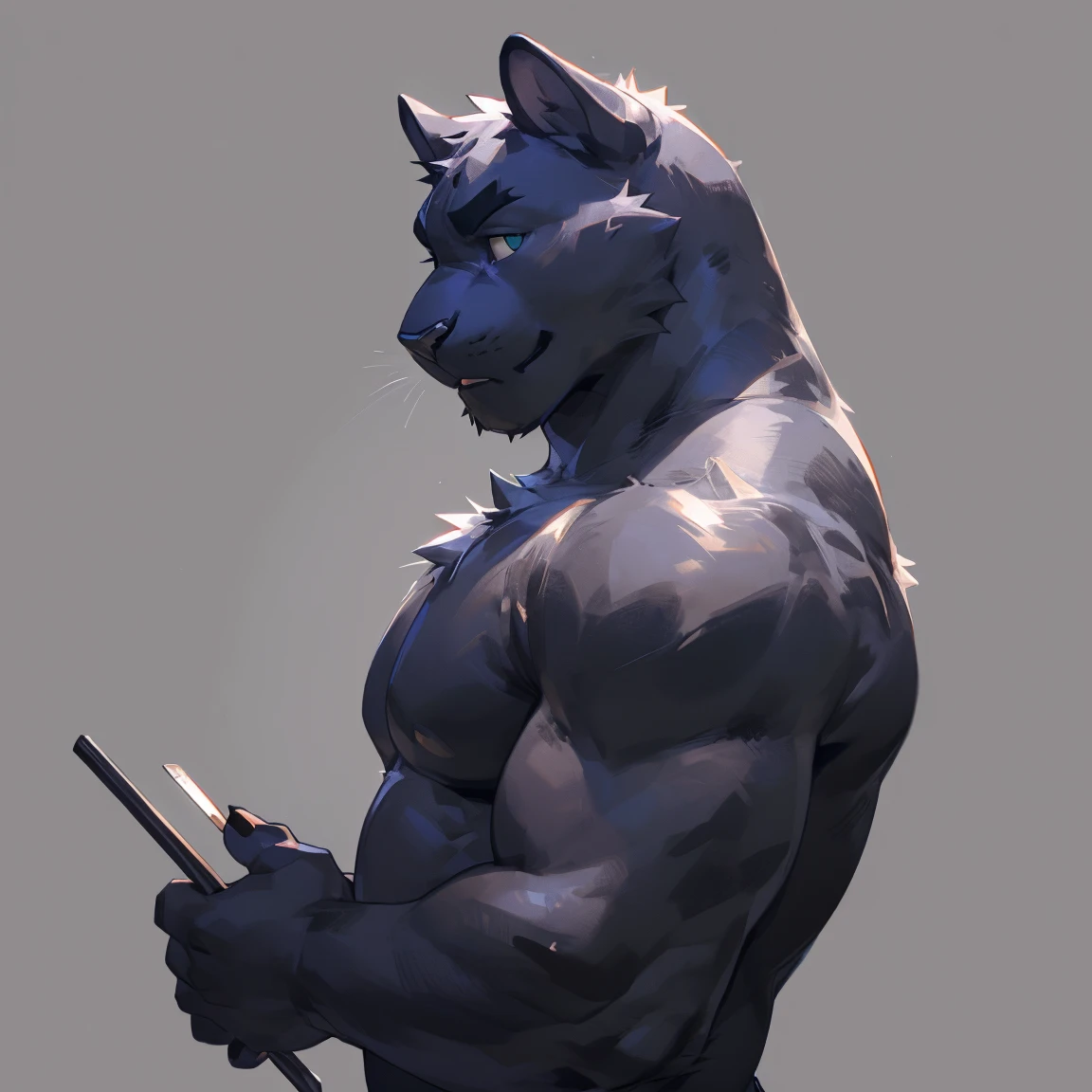 (photorealistic:1.3), shaded, detailed, muscular anthro rat, (bodybuilder:1.2), (veins:1.5), dorm rooms, high angle, arms behind head, solo, big pecs, nipples, huge balls, long veiny penis, (tattoos:1.4), long hair, grey black fur