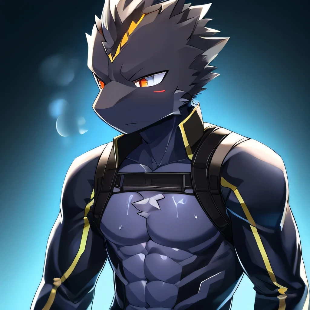 Thin macho western black dragon abs Hollow abs body suit thick arms chest rig 、sweaty skin glow profile Wearily short of breath Chemo shota
jacket
