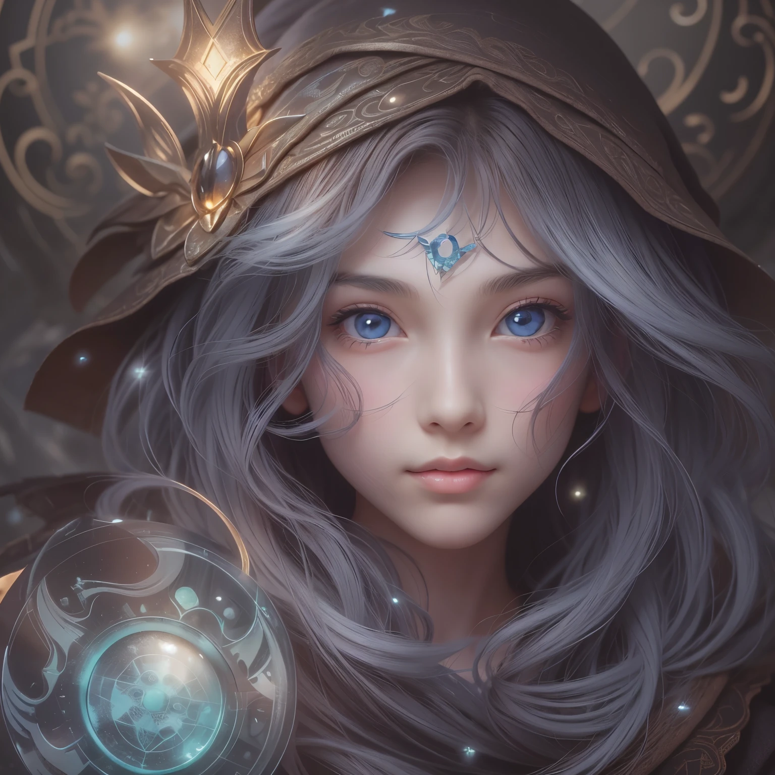 detailed face, cute face, A powerful spell that creates a magical protective barrier., A woman who uses green magic to summon a magical shield is perfect for a fantasy world..