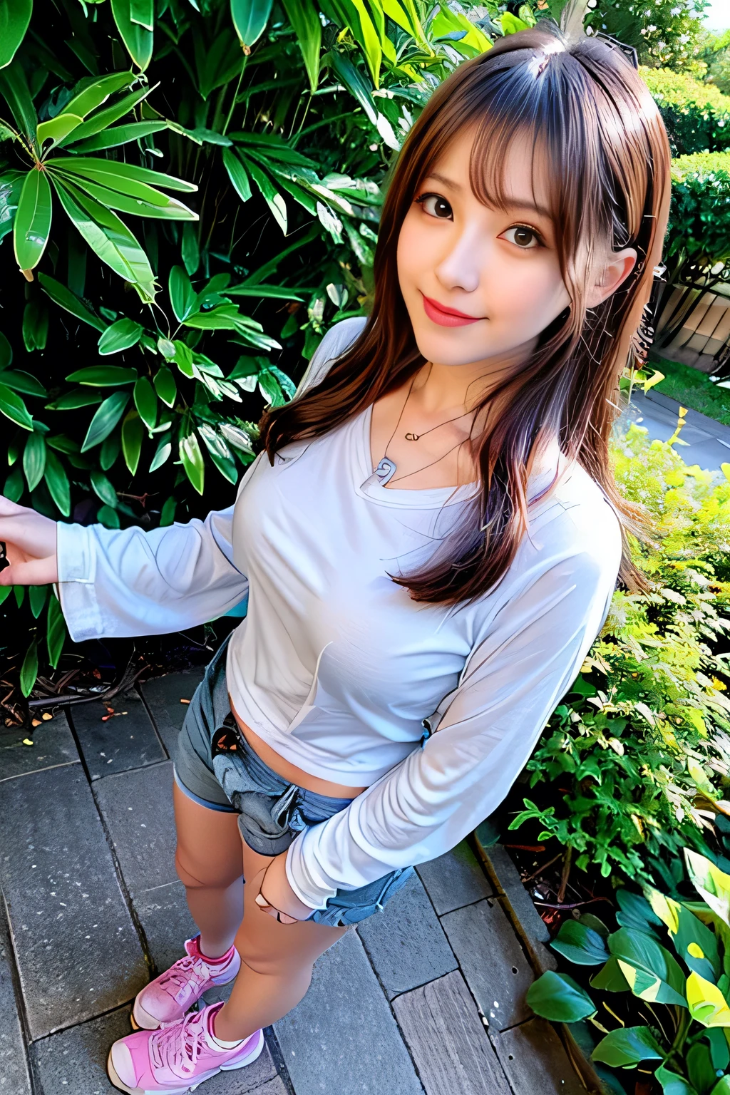 8K UHD,(hentail realism:1.4,realisticlying),(maasterpiece, realisticlying, photograph realistic:1.37),Soft light,high high quality,filmgrain,富士XT3,(slimfigure),best qualtiy,tmasterpiece,超高分辨率,Natural skin texture,Realistic eye and face details,(looking at viewert,face to the viewer),pupils,校服,Braids,(smallunderboob),'s plump lips,lipsticks,Red eyeshadow,beautifullegs,medium thigh, 1girll, Solo, 校服, The shirt, White tights, Sitting