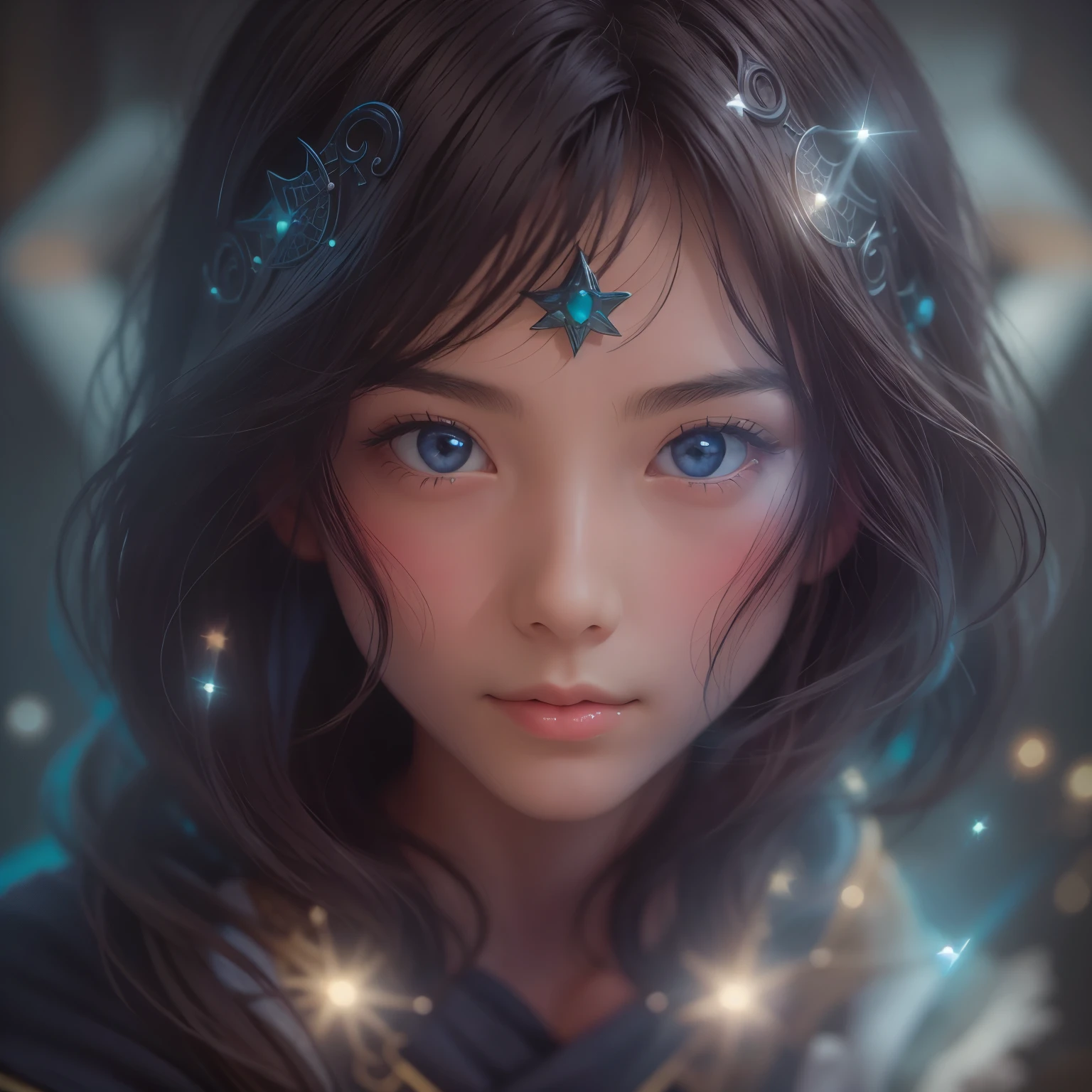 detailed face, cute face, A powerful spell that creates a magical protective barrier., A woman who uses green magic to summon a magical shield is perfect for a fantasy world..