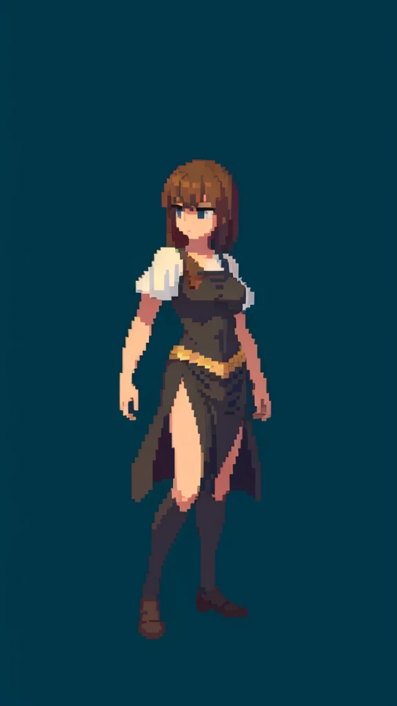 (masterpiece, top quality, best quality), pixel,pixel art,1girl,full body,