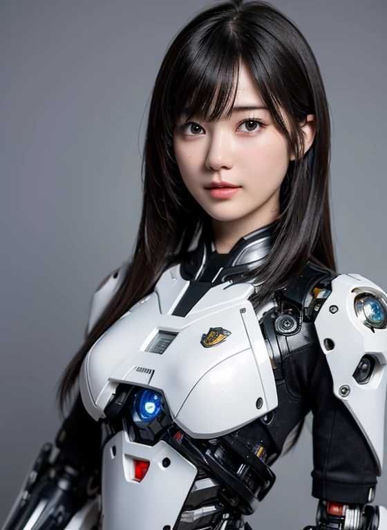 Textured skin, Very detailed, Attention to detail, high quality, 最high quality, High resolution, 1080p, hard disk, beautiful,(cyborg),(Missiles fired from the chest),(Machine gun in both hands),beautifulcyborg女性,Long Hair,The bangs are uniform,メカcyborgガール,Battle Mode,Girl with a mechanical body,彼女は武器を持った戦闘用cyborgメカを身に着けている,Full Body Shot