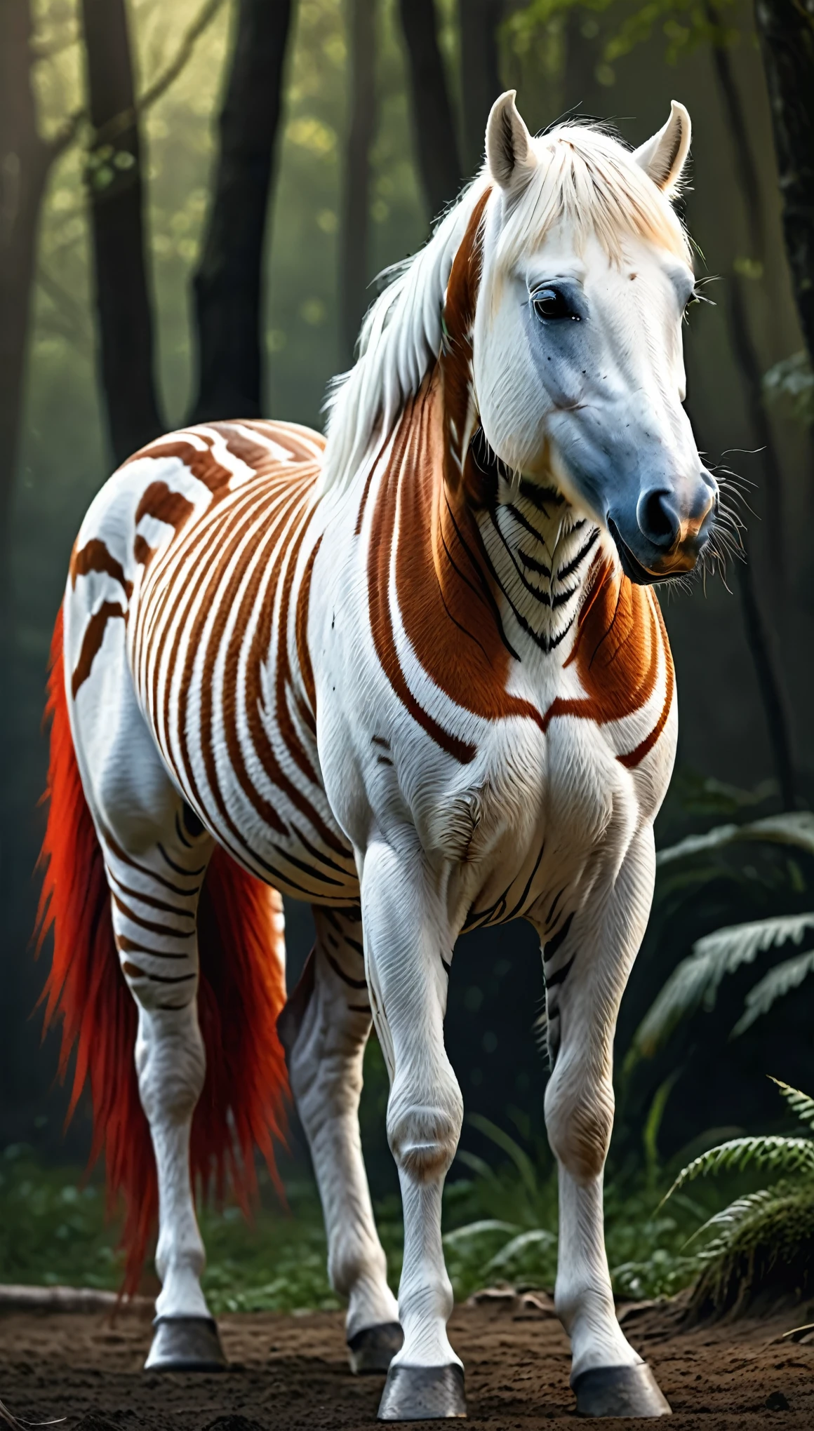 Pure white horse head