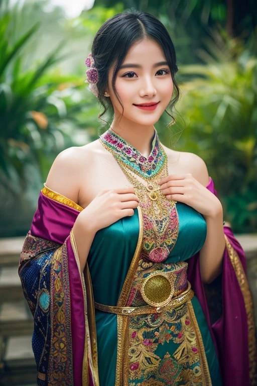 Picture an Asian girl, her beauty transcending the ordinary, enveloped in an aura of mystery that draws you in. With delicate features and an enigmatic smile, she exudes an otherworldly charm that intrigues and captivates. In the surreal backdrop of her world, she stands out like a gem amidst the ethereal landscape. Her eyes, deep pools of secrets and wisdom, reflect the mystique of her existence. Each glance from her holds a tale untold, a universe waiting to be explored. Her attire is a tapestry of colors and textures, blending seamlessly with the surreal surroundings. Flowing fabrics adorned with intricate patterns dance around her, echoing the rhythm of her enigmatic presence. Women are drawn to her not just for her outward beauty, but for the allure of the unknown that surrounds her. She embodies a sense of empowerment and inner strength, inspiring others to embrace their own uniqueness and embrace the mysteries that lie within