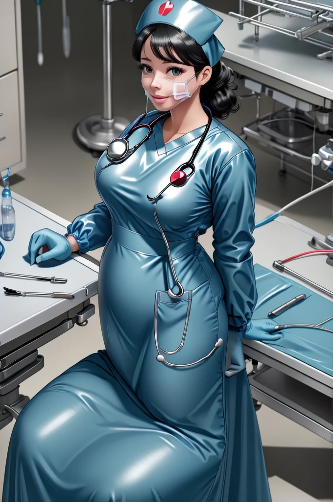 nurse uniform,hospital, latex nurse suit,nurses,busty,elbow gloves,labcoat,black hair woman,blue eyes , gigantic ,medical instruments,asian nurse,two nurses,speculum,examination room,oversize ,big ass ,strap on, lay on table ,legs spreaded,giving birth,gyno chair , dentist,Milf,latex,grey uniform,oversize breasts