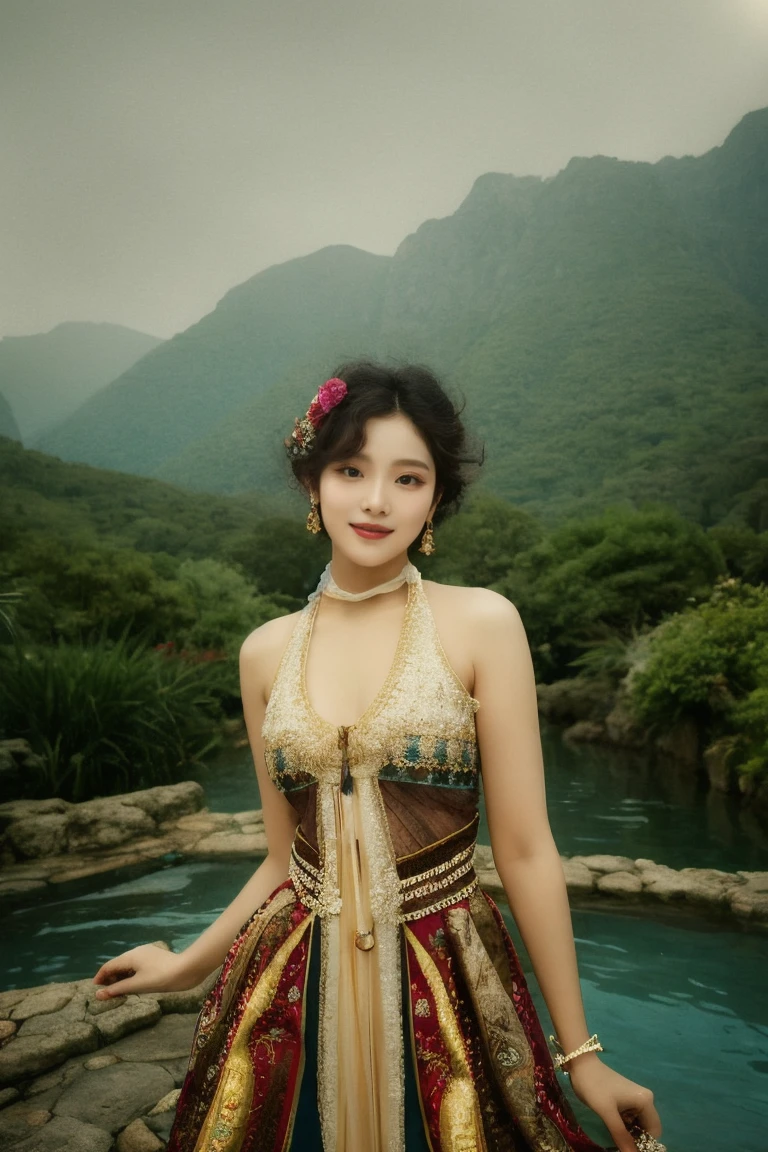 Picture an Asian girl, her beauty transcending the ordinary, enveloped in an aura of mystery that draws you in. With delicate features and an enigmatic smile, she exudes an otherworldly charm that intrigues and captivates. In the surreal backdrop of her world, she stands out like a gem amidst the ethereal landscape. Her eyes, deep pools of secrets and wisdom, reflect the mystique of her existence. Each glance from her holds a tale untold, a universe waiting to be explored. Her attire is a tapestry of colors and textures, blending seamlessly with the surreal surroundings. Flowing fabrics adorned with intricate patterns dance around her, echoing the rhythm of her enigmatic presence. Women are drawn to her not just for her outward beauty, but for the allure of the unknown that surrounds her. She embodies a sense of empowerment and inner strength, inspiring others to embrace their own uniqueness and embrace the mysteries that lie within