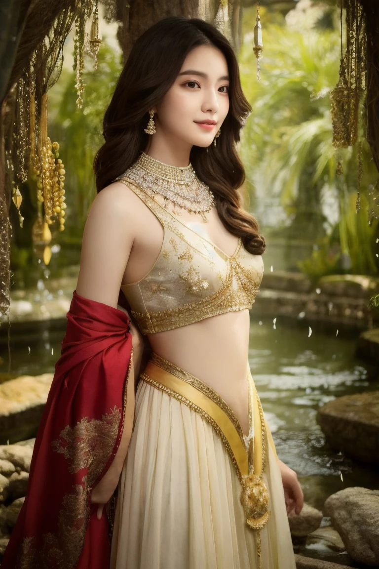 Picture an Asian girl, her beauty transcending the ordinary, enveloped in an aura of mystery that draws you in. With delicate features and an enigmatic smile, she exudes an otherworldly charm that intrigues and captivates. In the surreal backdrop of her world, she stands out like a gem amidst the ethereal landscape. Her eyes, deep pools of secrets and wisdom, reflect the mystique of her existence. Each glance from her holds a tale untold, a universe waiting to be explored. Her attire is a tapestry of colors and textures, blending seamlessly with the surreal surroundings. Flowing fabrics adorned with intricate patterns dance around her, echoing the rhythm of her enigmatic presence. Women are drawn to her not just for her outward beauty, but for the allure of the unknown that surrounds her. She embodies a sense of empowerment and inner strength, inspiring others to embrace their own uniqueness and embrace the mysteries that lie within