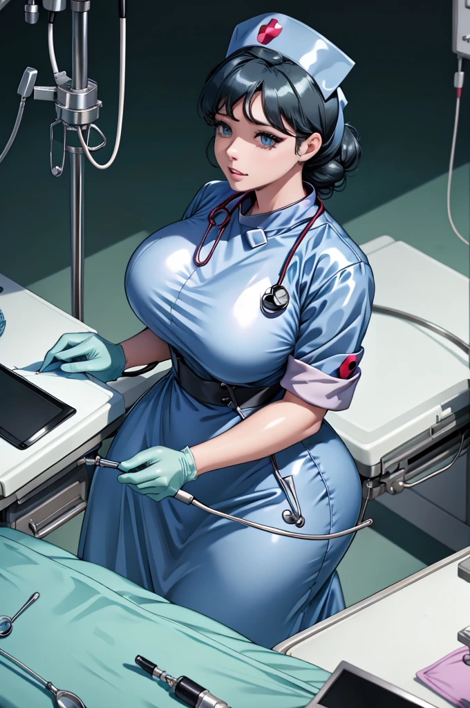 nurse uniform,hospital, latex nurse suit,nurses,busty,elbow gloves,labcoat,black hair woman,blue eyes , gigantic ,medical instruments,asian nurse,two nurses,speculum,examination room,oversize ,big ass ,strap on, lay on table ,legs spreaded,giving birth,gyno chair , dentist,Milf,latex,grey uniform,oversize breasts