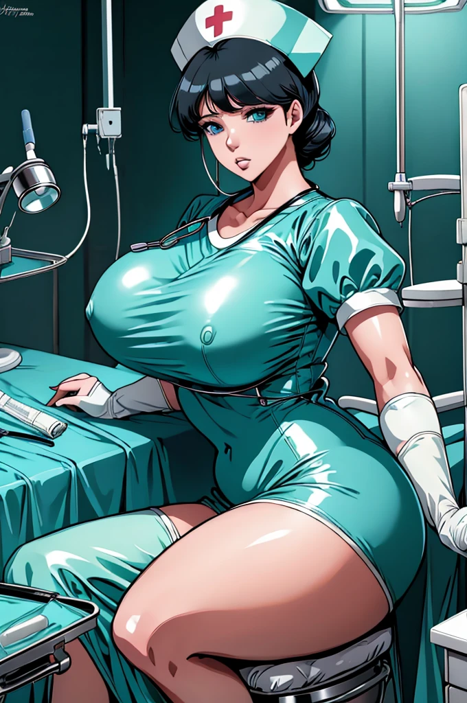 nurse uniform,hospital, latex nurse suit,nurses,,elbow gloves,labcoat,black hair woman,blue eyes , gigantic ,medical instruments,asian nurse,two nurses,speculum,examination room,oversize ,big ass ,ap on table ,legs spreaded,giving birth,gyno chair , dentist,Milf,latex,grey orm,oversize breasts