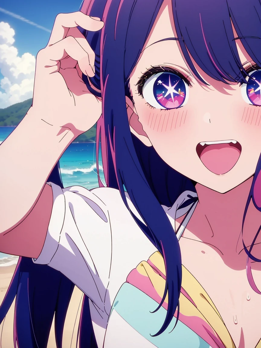 長い髪と紫の目をしたAnime Girls, Paintings inspired by Proulx, tumbler, Conceptual Art, Anime Best Girl, Anime Moe Art Style, Another close-up of Iwakura, Cute girl anime visuals, ルーシーという名前のAnime Girls, iwakura lain, This is a sequel to the TV anime., Anime stills, (Anime Girls)、(((Beach)))、Laughter、Open your mouth、Ai Hoshino、(((bikini)))