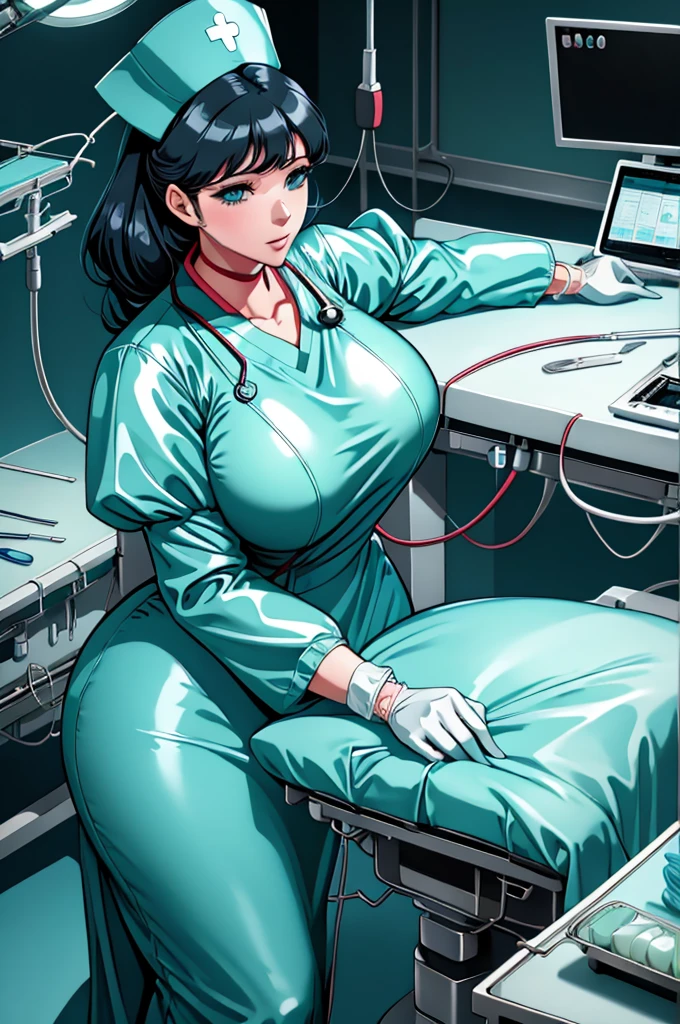 nurse uniform,hospital, latex nurse suit,nurses,busty,elbow gloves,labcoat,black hair woman,blue eyes , gigantic ,medical instruments,asian nurse,two nurses,speculum,examination room,oversize ,big ass ,strap on, lay on table ,legs spreaded,giving birth,gyno chair , dentist,Milf,latex,grey uniform,oversize breasts