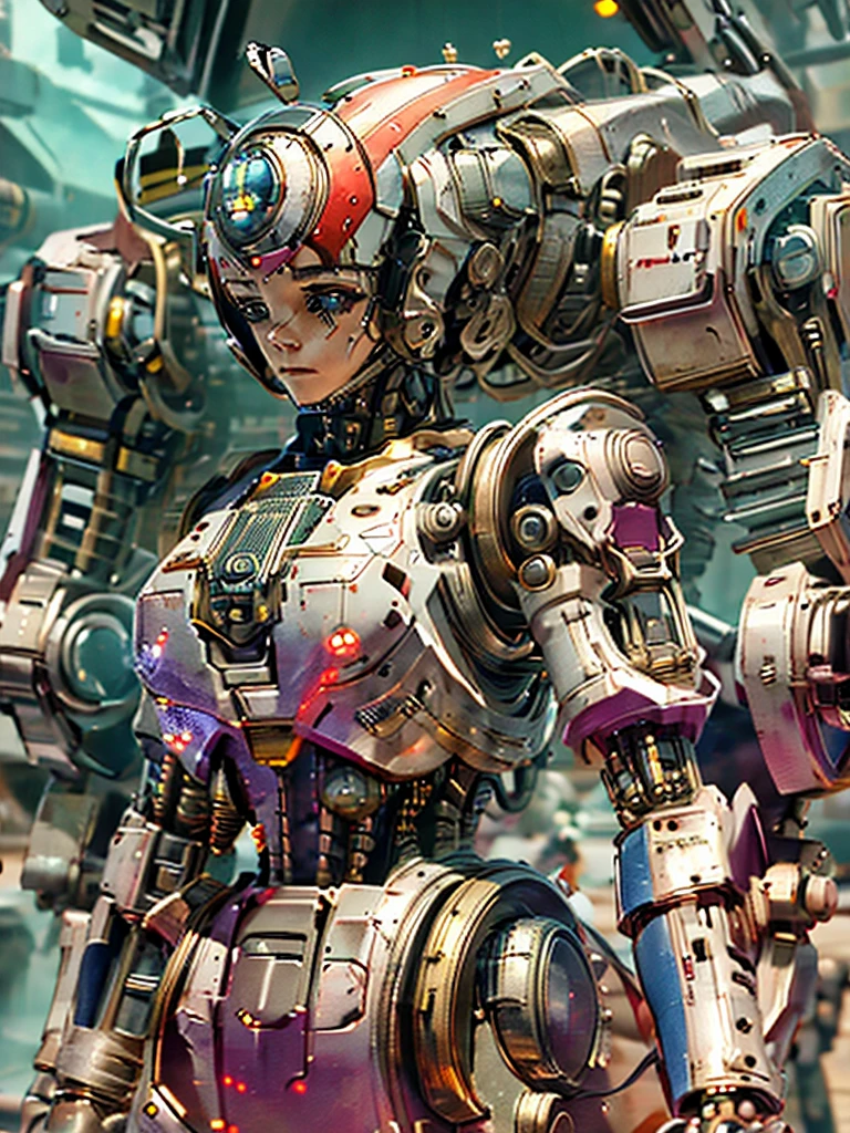 Emma Watson, cyborg, androidperson, mark brooks, david mann, robot brain, made of steel, hyperrealism, post-apocalyptic, reelmech, mechanical parts, joints, mecha