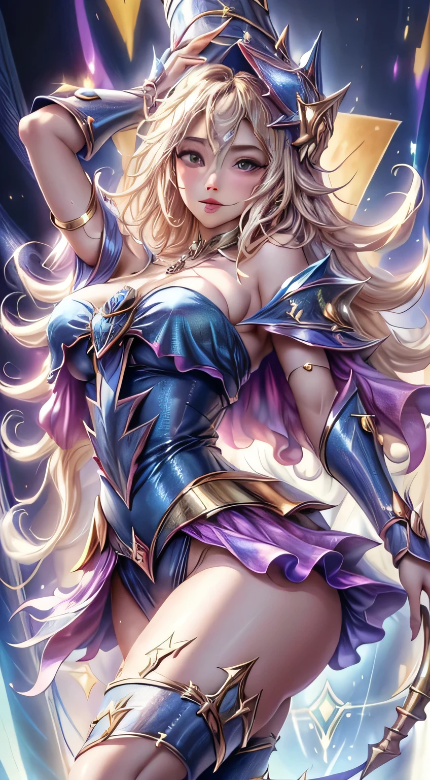 (obra maestra, calidad superior, mejor calidad, arte oficial, hermoso y estetico: 1.2), (1 dark wizard girl), detalle extremo, (arte fractal: 1.3), vistoso, the most detailed ful 4k in a super sexy flying pose 