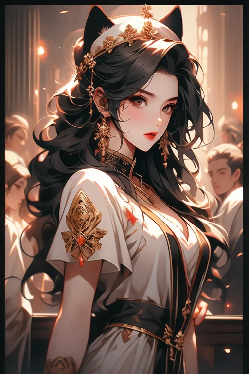 There are a bunch of screenshots of the characters,Characters side by side,Character Portraits,Baroque,Character selection screen,8k character details,In-game graphics,full character,Gothic antique theme,Highly detailed characters,ability image,entire character!Characters side by side, Computer games with user interface,Game character head design adjustments,Chest G cup,Facial skin smooth and tender, woman wearing top and cat ear hat,
Choose a gaming career,
Priest, Dancer ,Dancer, singer,
cook, Ninja