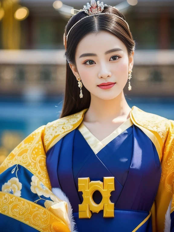 Close-up of woman wearing red dress and tiara, Chinese princess, Chinese style, traditional chinese, Dilraba Dilmurat, สวมChinese dressโบราณ, ancient Chinese princess, palace , a girl in Hanfu, traditional chinese clothing, Empress of China, Fan Bingbing, Inspiration from Huang Ji, Chinese dress, Chinese woman, Hanfu