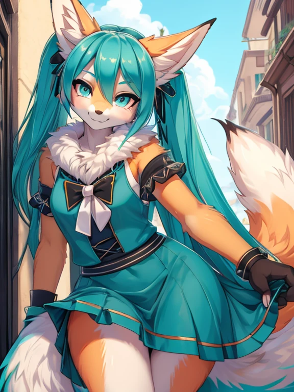 Miku Hatsune, alta definicion, orejas de kitsune, college girl, vestigo japones, ojos hermosos, turning the eye