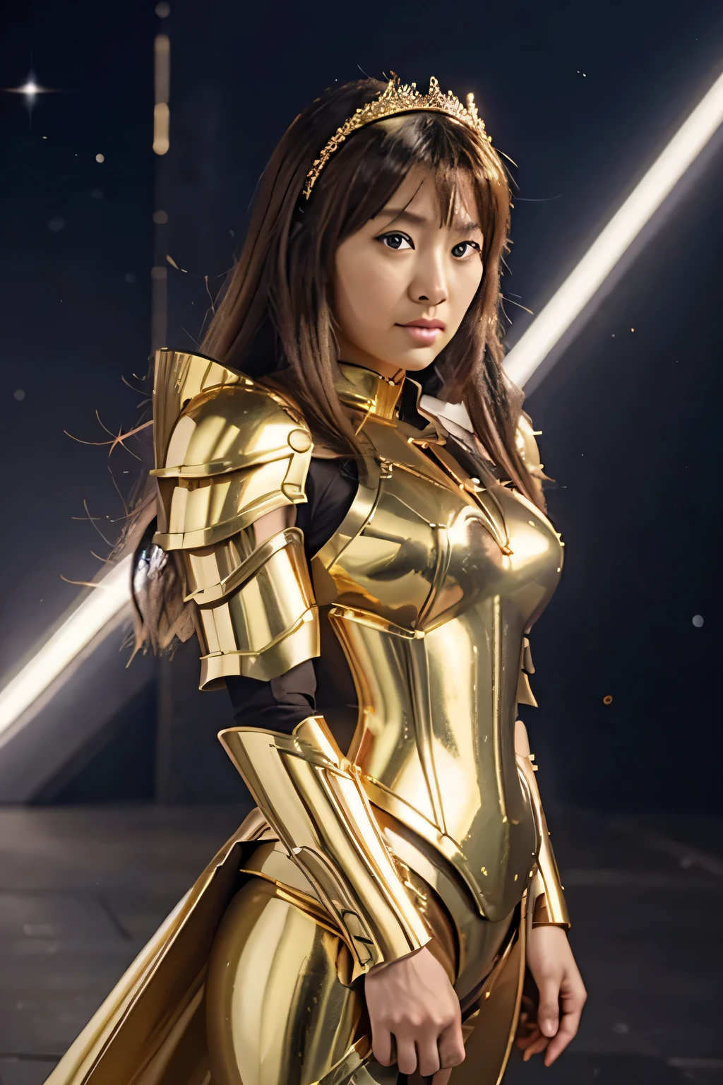 Saori kido wear god gold armor saint seiya anime