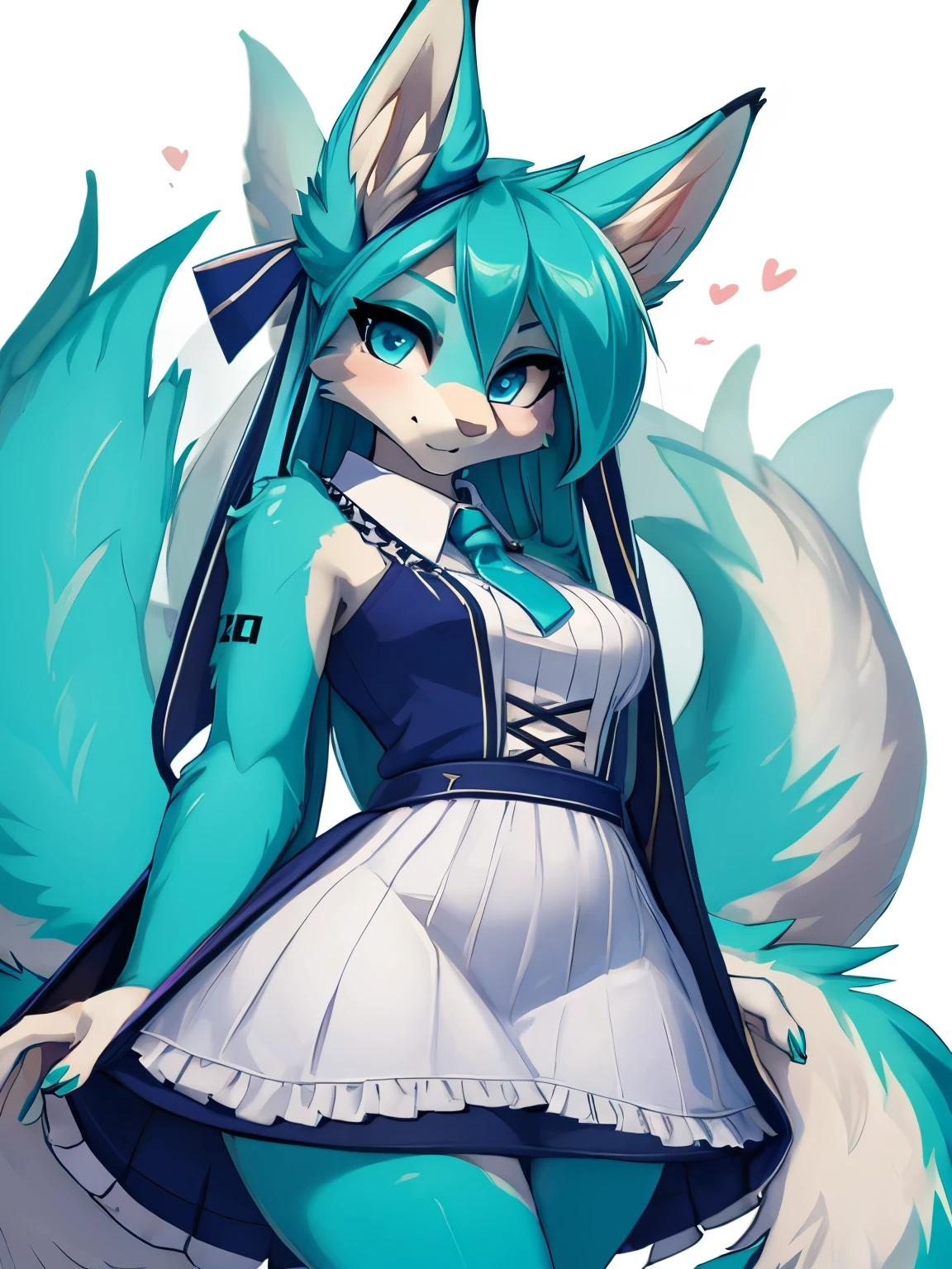 Miku Hatsune, alta definicion, orejas de kitsune, college girl, vestido japones, deep blue eyes high definition