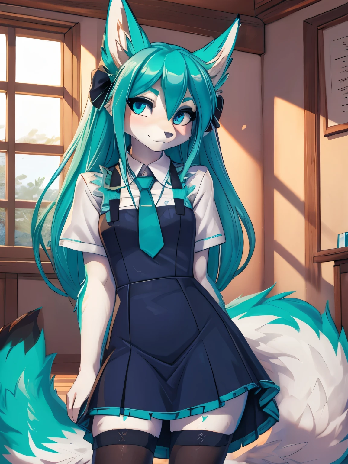Miku Hatsune, alta definicion, orejas de kitsune, college girl, vestigo japones